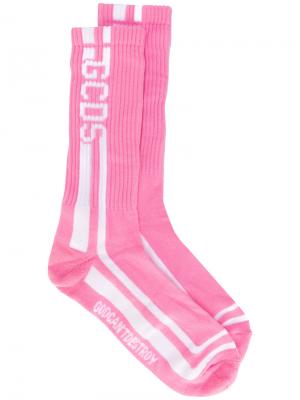 Носки в полоску с логотипом Gcds. Цвет: розовый и фиолетовый