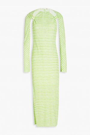 Платье миди Nodi из эластичного джерси с вырезами в мелкую клетку , светло-зеленый Jacquemus
