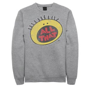 Мужской флисовый пуловер с графическим логотипом All That Classic Vintage Face Nickelodeon