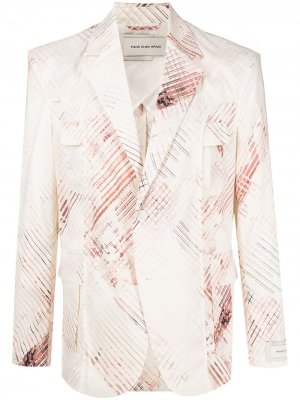 Пиджак с абстрактным принтом Feng Chen Wang. Цвет: розовый