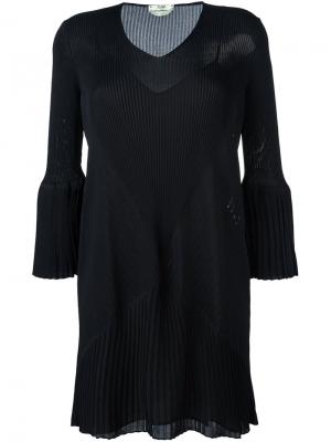 Вязаное платье Fendi. Цвет: чёрный