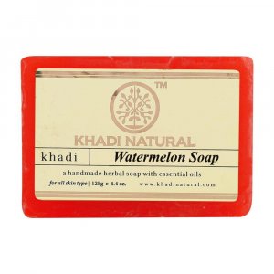 Натуральное мыло ручной работы с Арбузом: для увлажнения кожи (125 г), Watermelon Soap Hand made, Khadi Natural