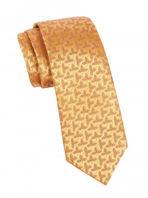 Шелковый галстук с геометрическим рисунком Fleur, золотой Charvet