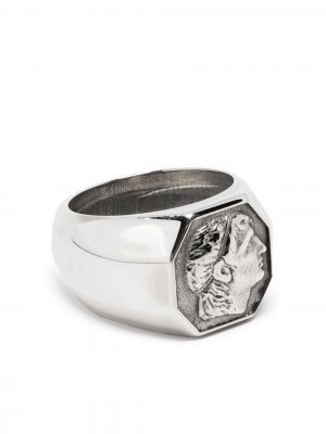 Декорированное серебряное кольцо-печатка Emanuele Bicocchi. Цвет: серебристый