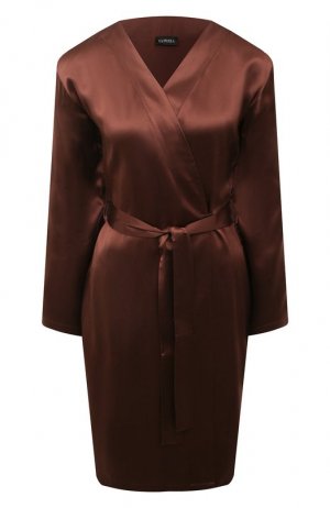 Шелковый халат La Perla. Цвет: коричневый