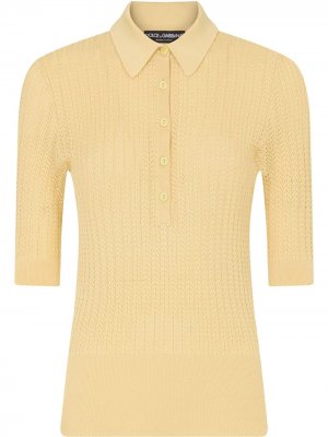 Трикотажная рубашка поло Dolce & Gabbana. Цвет: желтый