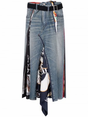 Junya Watanabe Man X Levis джинсовая юбка с платочными вставками Levi's. Цвет: синий