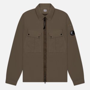 Мужская куртка ветровка Flatt Nylon Zipped C.P. Company. Цвет: оливковый