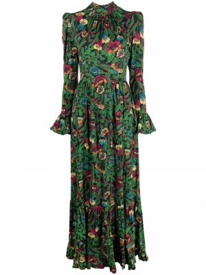 Платье Visconti с цветочным принтом La DoubleJ. Цвет: зеленый