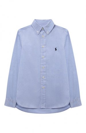 Хлопковая рубашка Ralph Lauren. Цвет: голубой