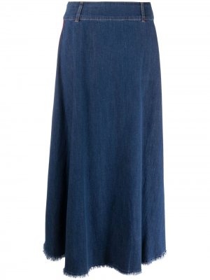 Джинсовая юбка с полосками LIU JO. Цвет: синий
