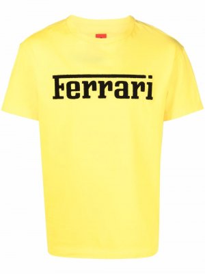Футболка из органического хлопка с логотипом Ferrari. Цвет: желтый