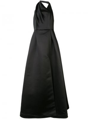 Длинное расклешенное платье Halston Heritage. Цвет: чёрный