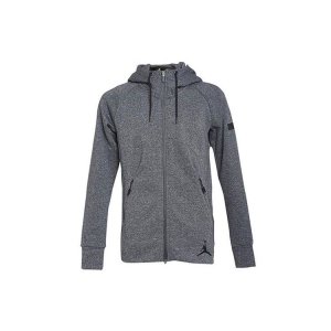 Fleece-Lined Casual Sports Long-Sleeve Hooded Jacket Men Outerwear Grey 809473-010 Jordan