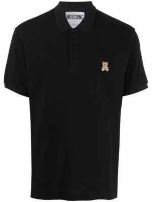 Рубашка поло с вышитым логотипом Moschino. Цвет: черный