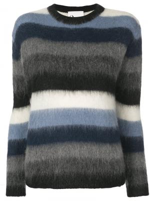 Пуловер в полоску 8pm. Цвет: синий