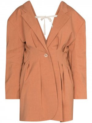 Пиджак Camargue со складками Jacquemus. Цвет: оранжевый