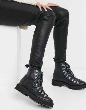 Черные кожаные походные ботинки Nanette-Черный цвет Grenson