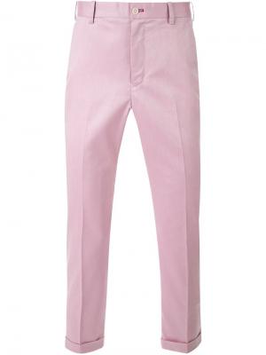 Укороченные классические брюки Loveless. Цвет: розовый и фиолетовый