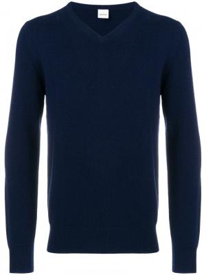 Пуловер с V-образным вырезом Aspesi. Цвет: синий
