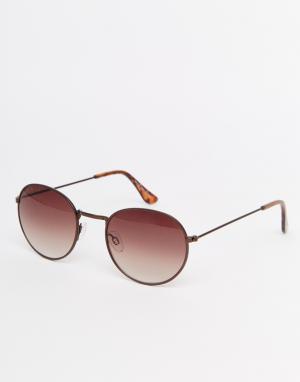 Круглые солнцезащитные очки Jack Wills. Цвет: коричневый