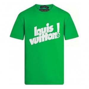Футболка Men's Round Neck Logo Alphabet Printing Classic Short Sleeve Green, зеленый Louis Vuitton