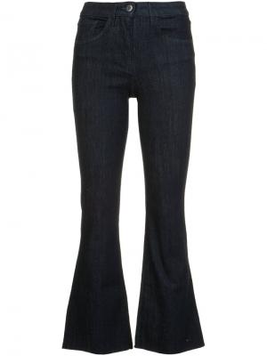 Укороченные расклешенные джинсы 3X1. Цвет: синий