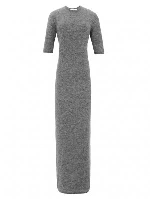 Длинное платье-макси из шерсти альпаки , цвет gris chine Saint Laurent