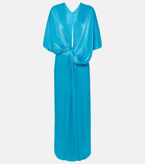 Roanna драпированное платье из ламе-жоржета , синий Costarellos