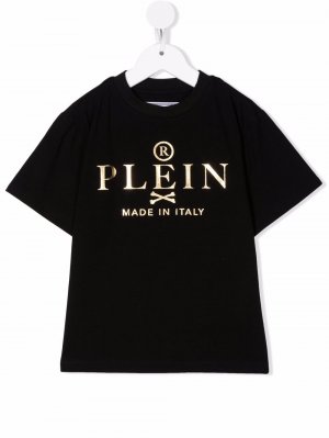Logo-print short-sleeved T-shirt Philipp Plein Junior. Цвет: черный