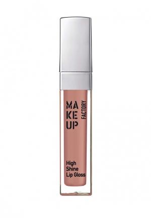 Блеск для губ Make Up Factory High Shine Lip Gloss тон 36  розовая корица. Цвет: коралловый