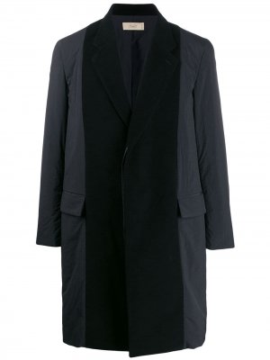 Пальто с контрастной отделкой Maison Flaneur. Цвет: синий