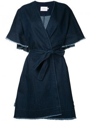 Джинсовое пальто с необработанными краями Co-Mun. Цвет: синий