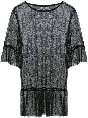 Кружевная полупрозрачная блузка Anna Sui. Цвет: чёрный