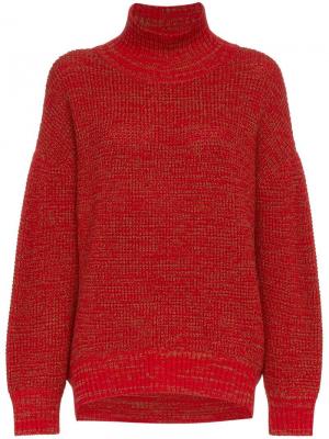 Вязаный свитер с высокой горловиной Vika Gazinskaya. Цвет: красный