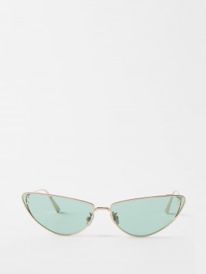 Солнцезащитные очки missdior b1u в металлической оправе «кошачий глаз» DIOR, золото Dior