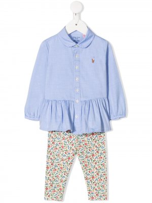 Комплект из рубашки и легинсов Ralph Lauren Kids. Цвет: синий