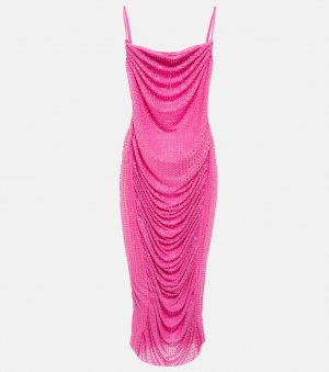 Украшенное платье миди SELF-PORTRAIT, розовый Self-Portrait
