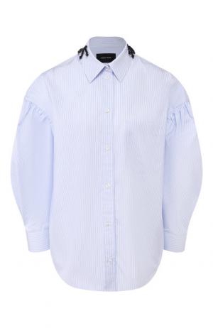 Хлопковая блуза свободного кроя Simone Rocha. Цвет: голубой