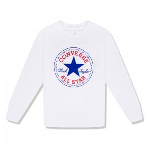 Детский лонгслив Chuck Patch Long Sleeve Tee Converse. Цвет: белый