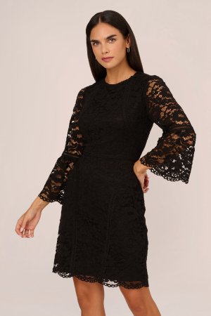 Черное кружевное короткое платье , черный Adrianna Papell