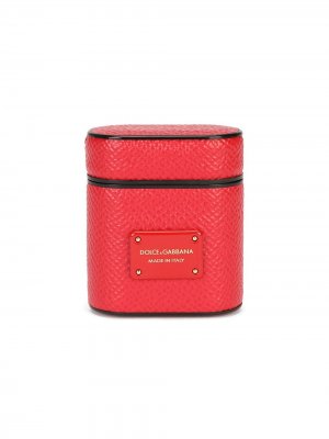 Футляр для AirPods с логотипом Dolce & Gabbana. Цвет: красный