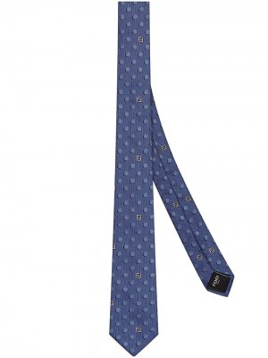 Жаккардовый галстук в горох Fendi. Цвет: синий