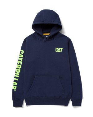 Женский пуловер с капюшоном логотипом CAT, синий Cat