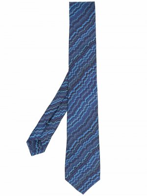 Жаккардовый галстук с узором зигзаг Missoni. Цвет: синий