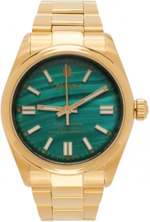 Золотисто-синие классические часы Type 7 BAPE