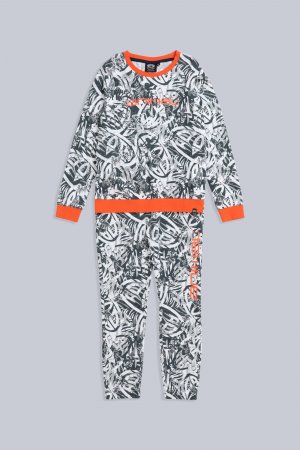 Пижамный комплект Doze Домашняя одежда с органическим принтом и эластичными манжетами , серый Animal