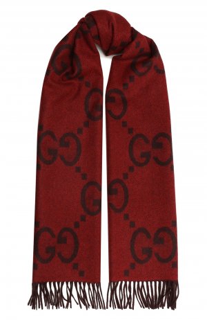 Кашемировый шарф Gucci. Цвет: бордовый