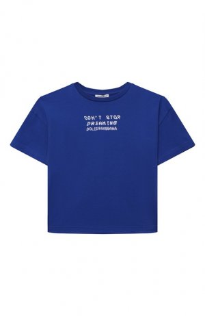 Хлопковая футболка Dolce & Gabbana. Цвет: синий
