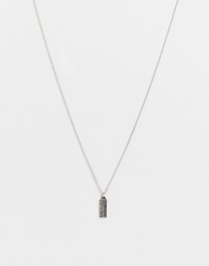 Серебристое ожерелье с прямоугольной подвеской -Серебряный Classics 77